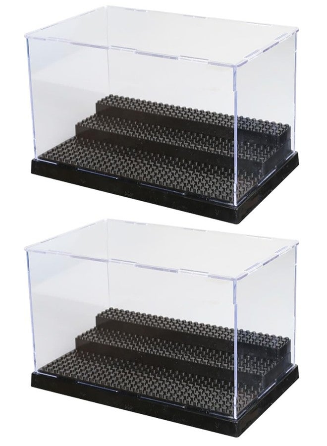 Takelablaze Minifigures Display Cases 2Pack Minifigures Case Dustproof Acrylic Display Box Storage with 3 Movable Steps for Minifigure Action Figures Blocks - Image 1